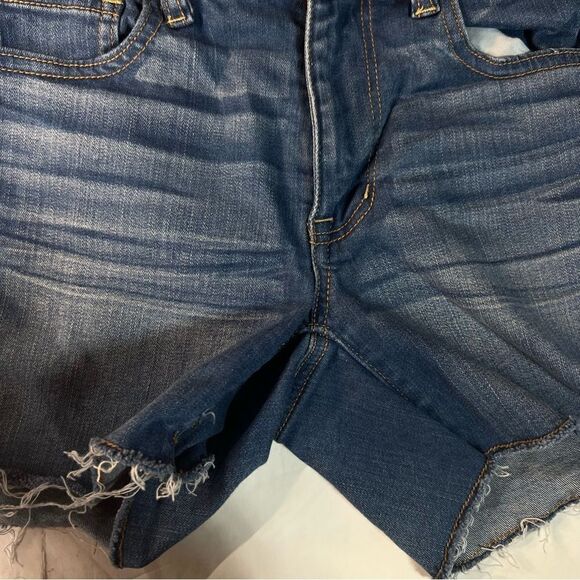American Eagle size 0 Hi-Rise Shortie Jean Shorts Distressed - Picture 13 of 16